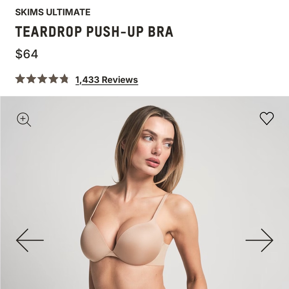 SKIMS ultimate tear drop push-up bra